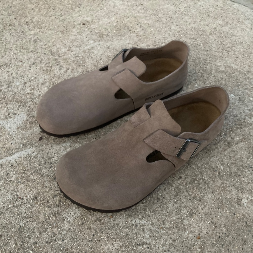 Birkenstock London Suede Taupe 44 NEW